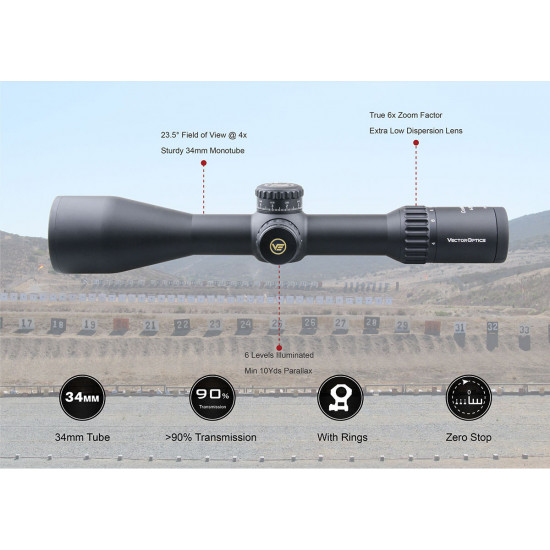 Puškohľad Vector Optics Continental 4-24x56 FFP MBR