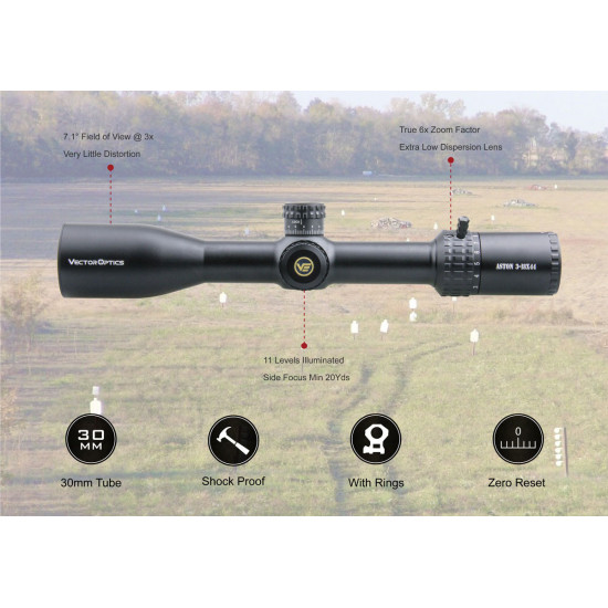 Puškohľad Vector Optics Aston 3-18x44