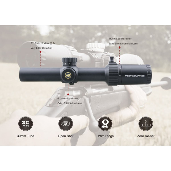 Puškohľad Vector Optics Taurus 1-6x24 FFP