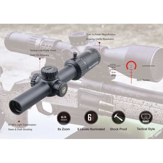 Puškohľad Vector Optics Taurus 1-6x24 FFP